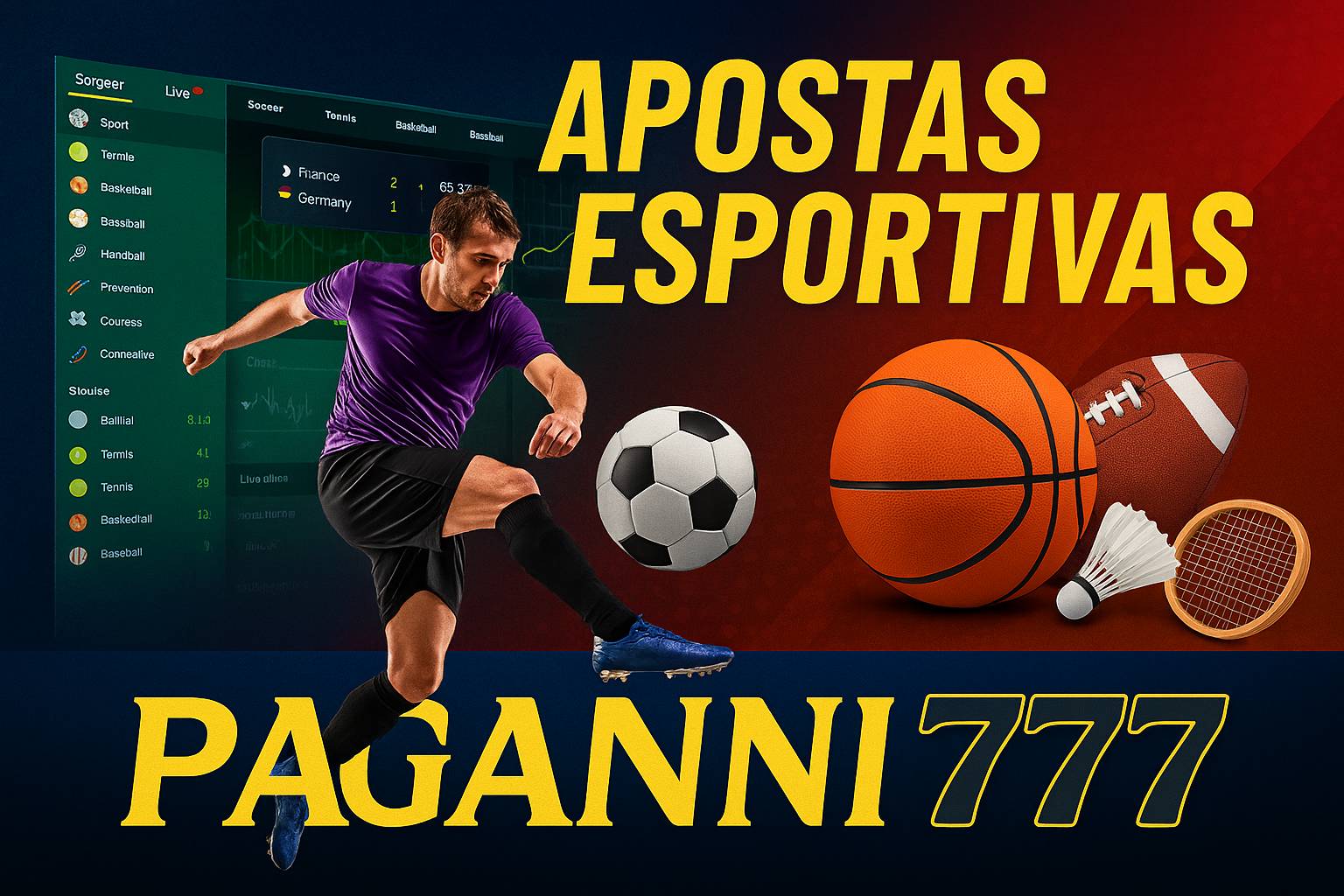 Aposte em apostas esportivas no cassino online PAGANI777