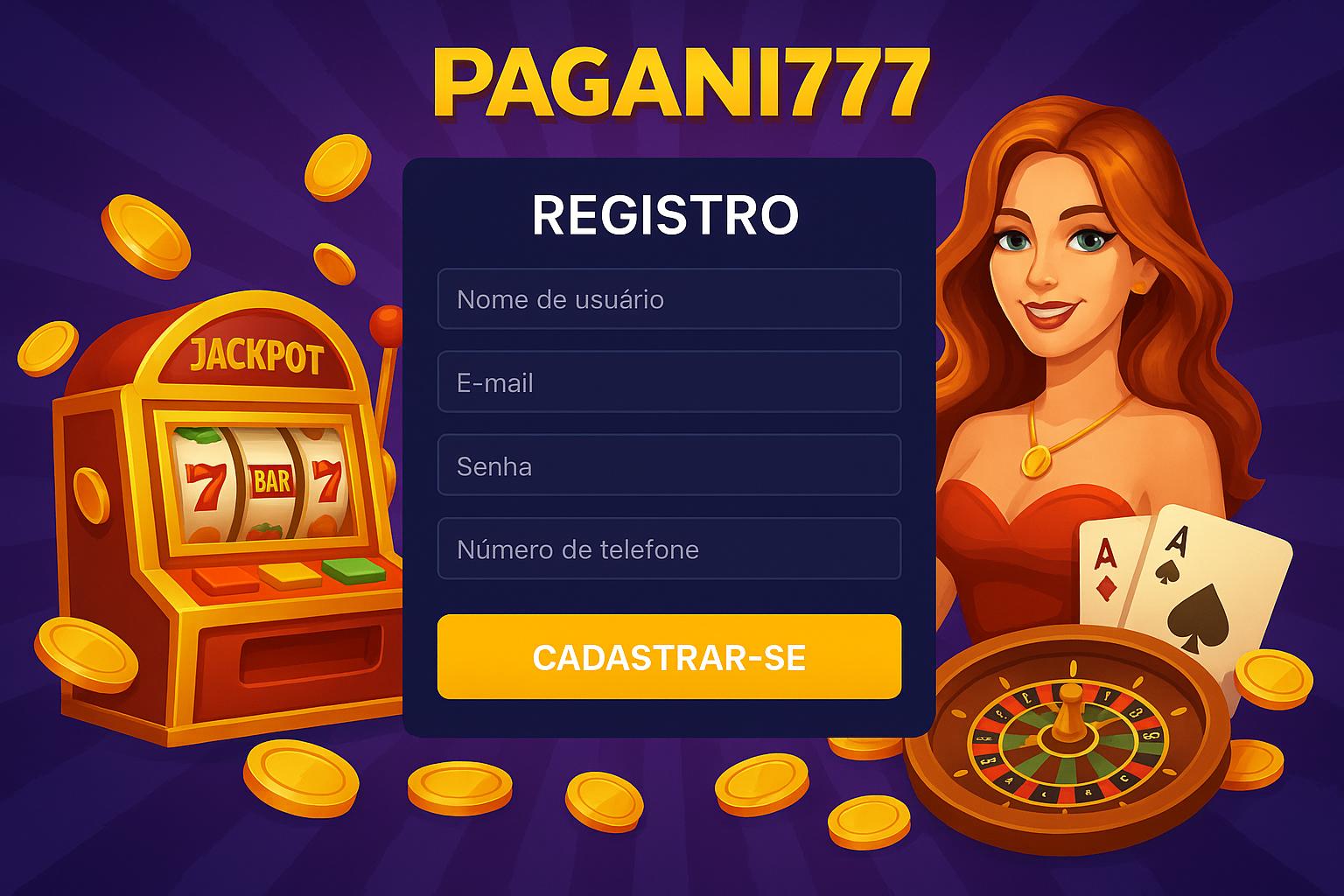 Não Perca tempo, o rRgistro na site PAGANI777